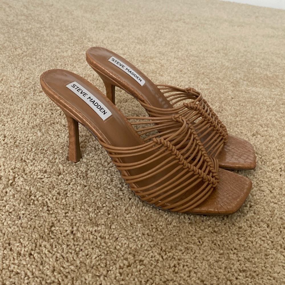 Steve Madden high heel slip on sandals